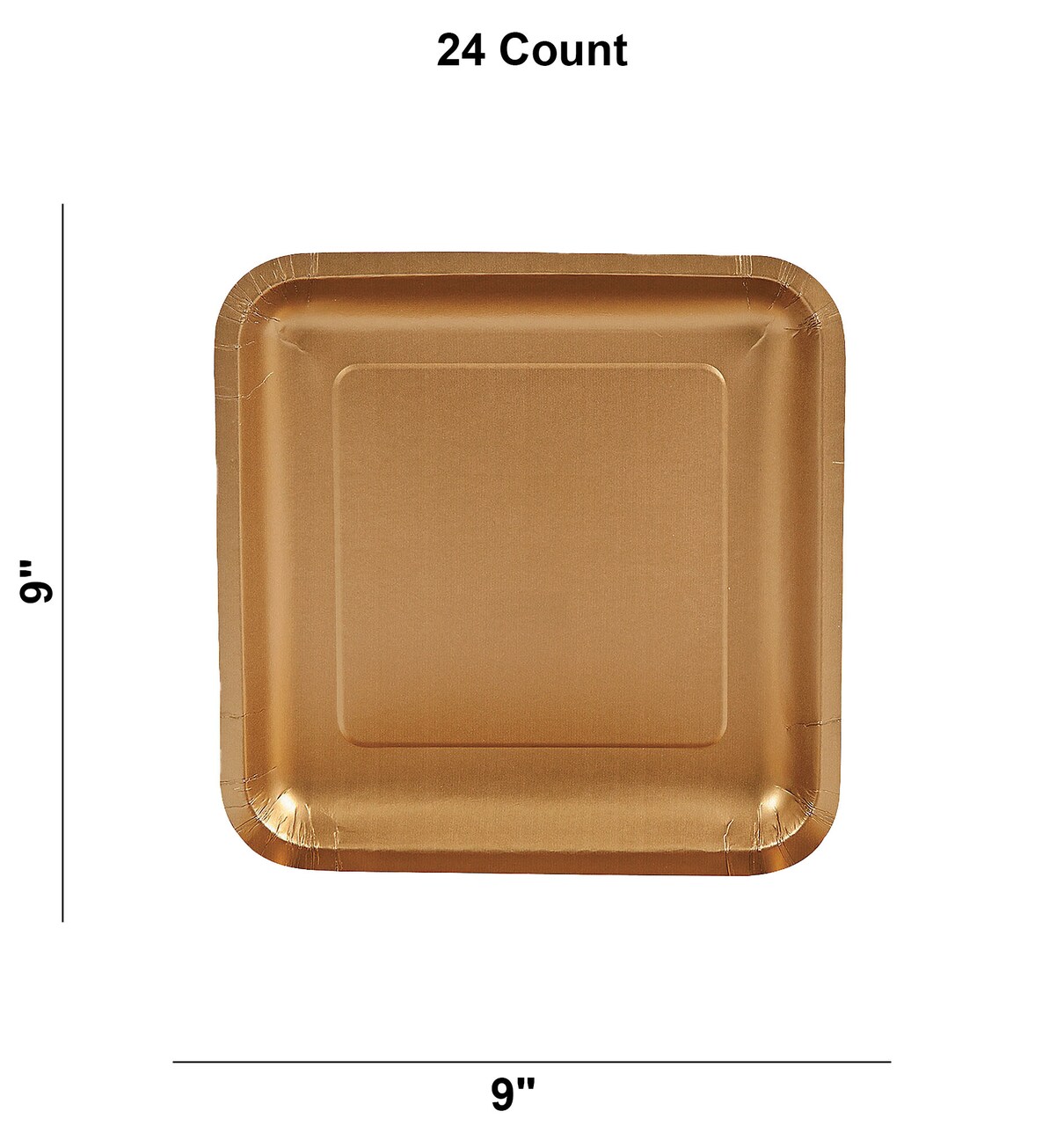 9" Square Paper Dinner Plates 24 Count | Disposable Party Tableware